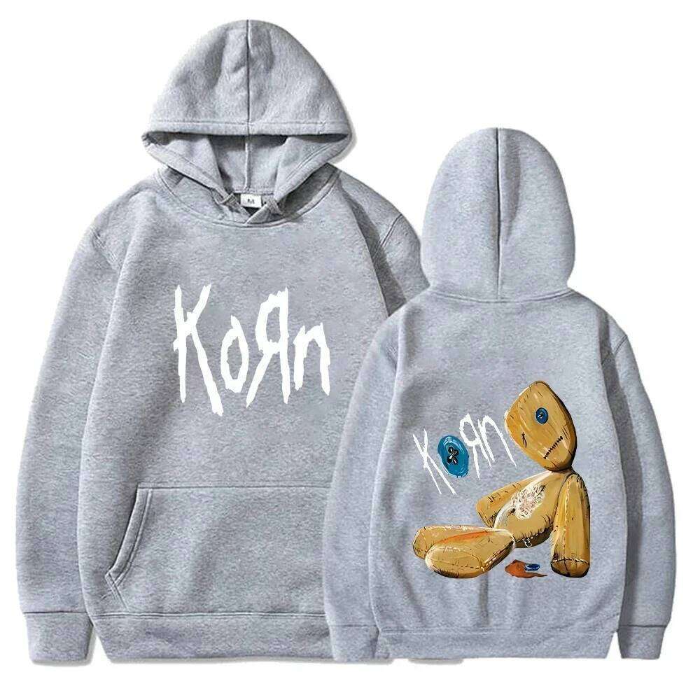 Korn Rock Hoodies WORLD TOUR Music Sweatshirts Men Women Casual Hooded Streetwear Fashion Autumn Winter Fleece Loose Pullover Z260314