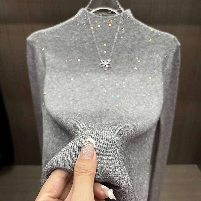 Pullover Knitted Autumn Winter New Thickened Soft Waxy Bottoming Shirt Sweaters for Women Pullovers Z260314