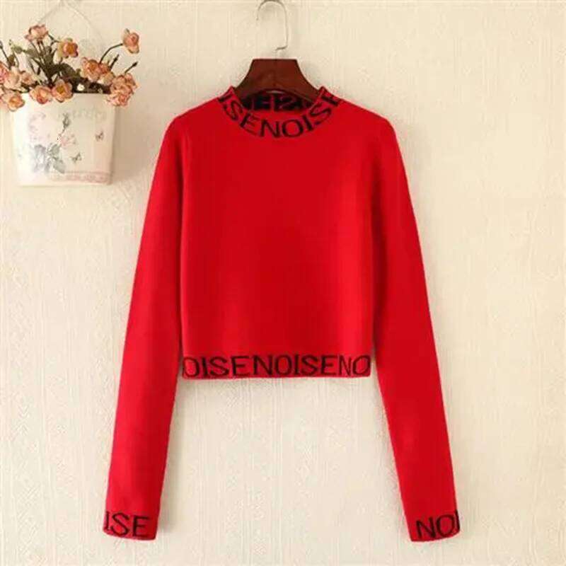 Short sweater women new waist slim small coat knitted inner half high collar bottom shirt autumn and winter 2025 Z260313