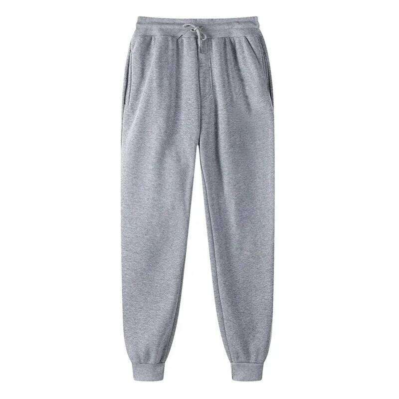 Men's Fleece Trousers Solid Color Casual Sports Joggers Workout Track Pants Fitness Streetwear Male Baggy Sweatpants Z260315