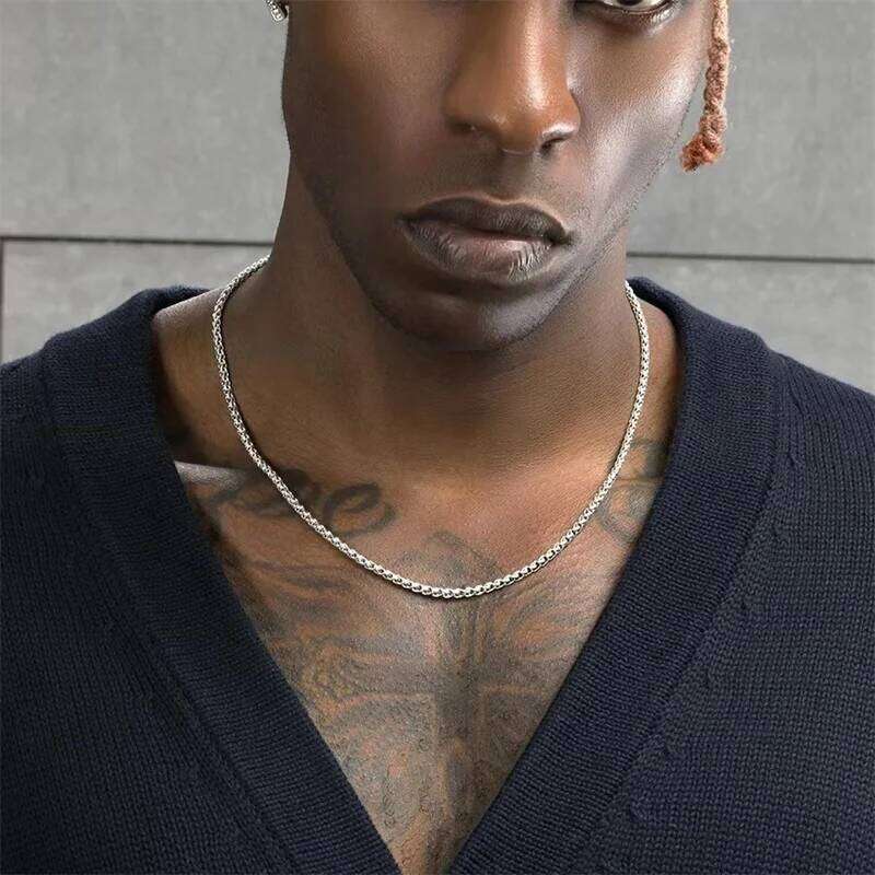 3 5 7MM Stainless Steel Flower Basket Men Hip Hop Basic Chain Necklace For Women Rock Party Jewelry H260312