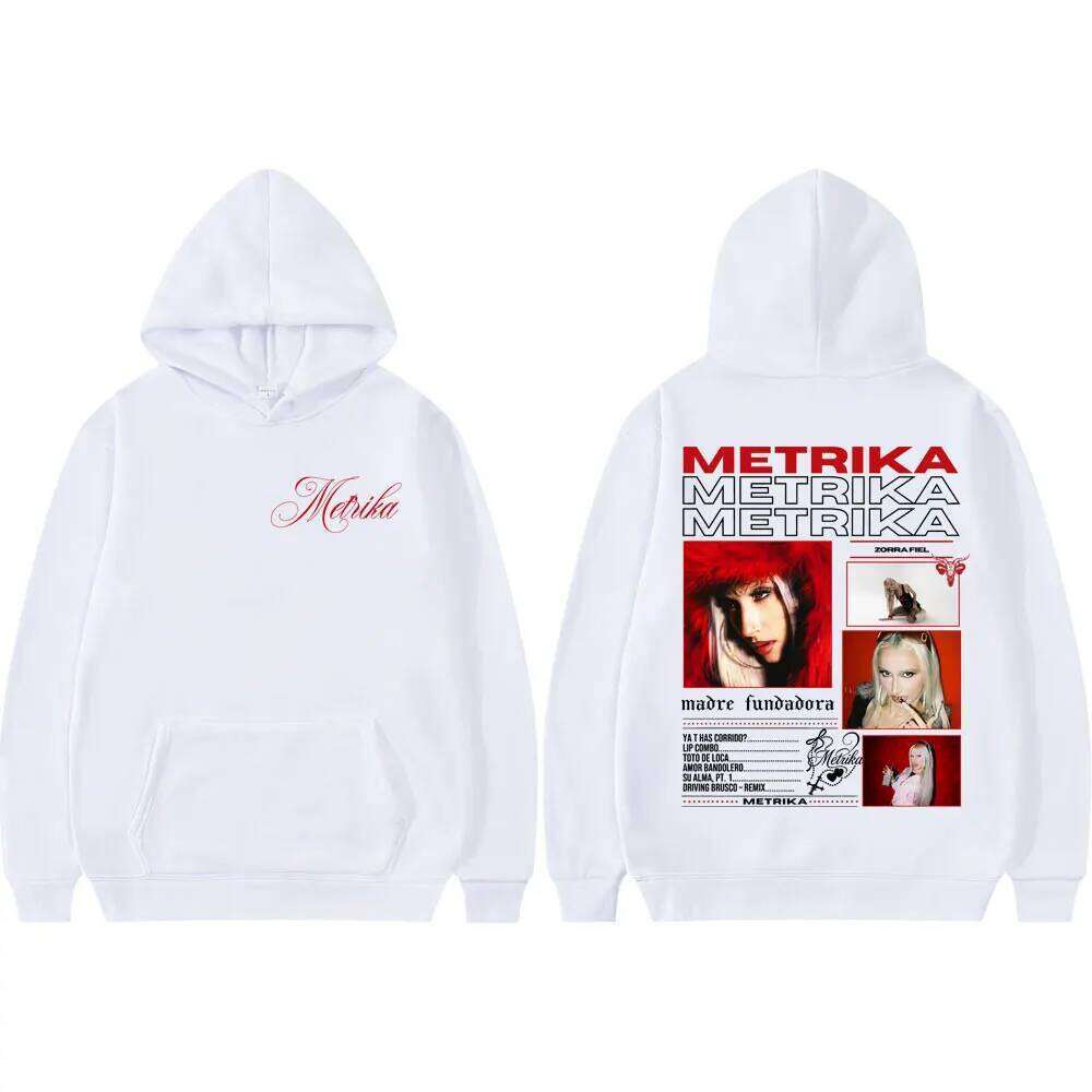Rapper Metrika Graphic Hoodies Fashion Y2k Aesthetic Long Sleeve Sweatshirts Men Women High Quality Fleece Oversized Pullovers Z260314