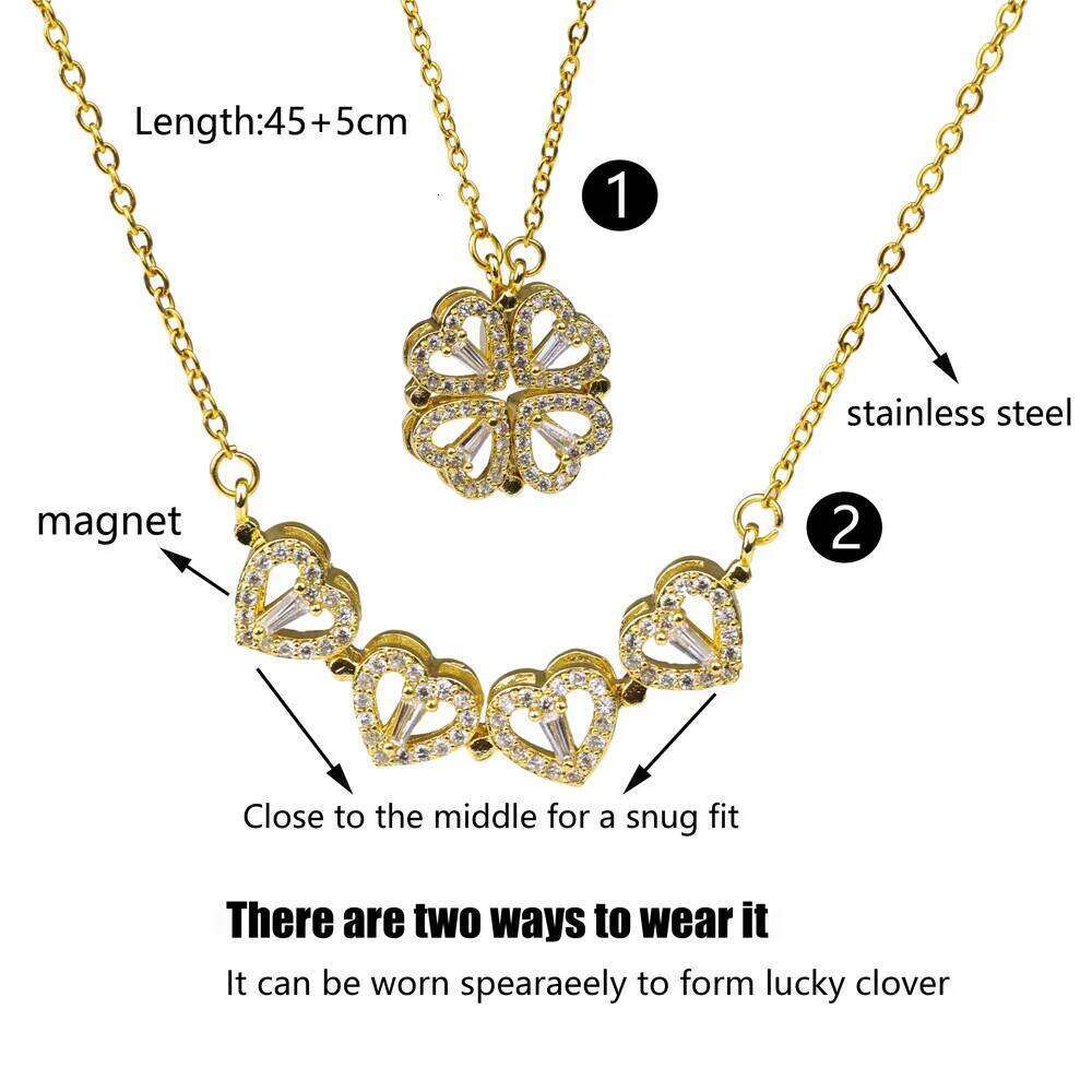 Special Design Closed Cr Open Heart Magnetic Pendant Charm Necklace Women Gift Jewelry H260312