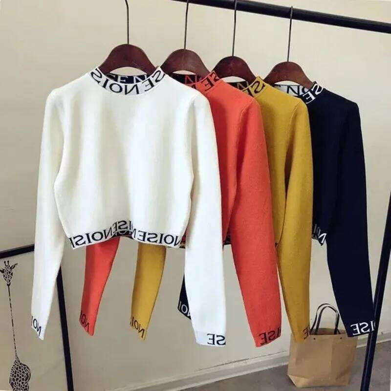 Short sweater women new waist slim small coat knitted inner half high collar bottom shirt autumn and winter 2025 Z260313