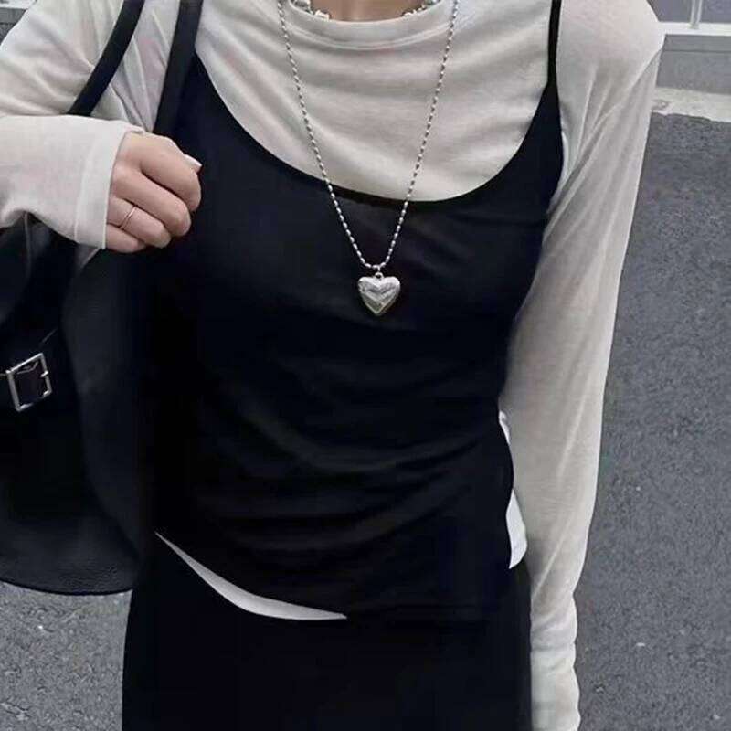 Women's Heart Pendant Fashion Punk Girl Party New Design Gift Metal Chain Necklace H260312