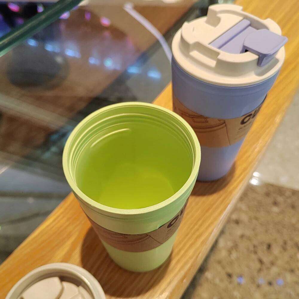 Travel Mug Eco-friendly Bamboo Fiber Coffee Cup Silicone Ring Lid Christmas Gift Mugs 420ml Z260314
