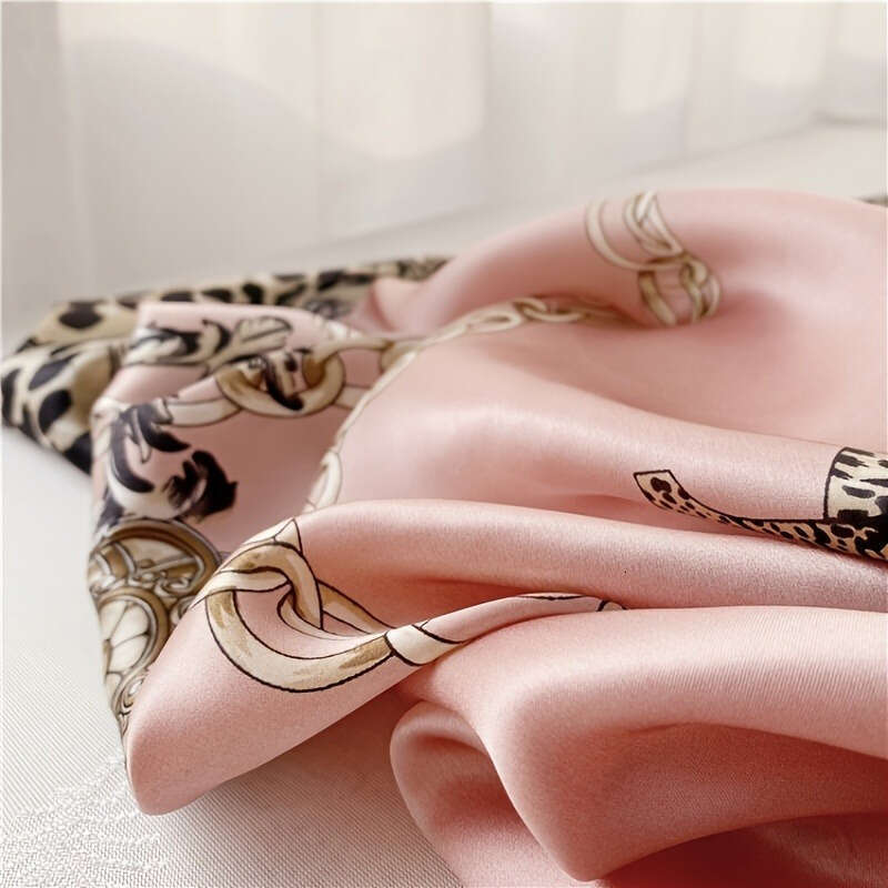 Ultra Long Pink Leopard Print With Golden Chain Embellishment, Elegant Square Shawl Convertible, Unisex High-End Scarf/Shawl- Liuyuemoshang