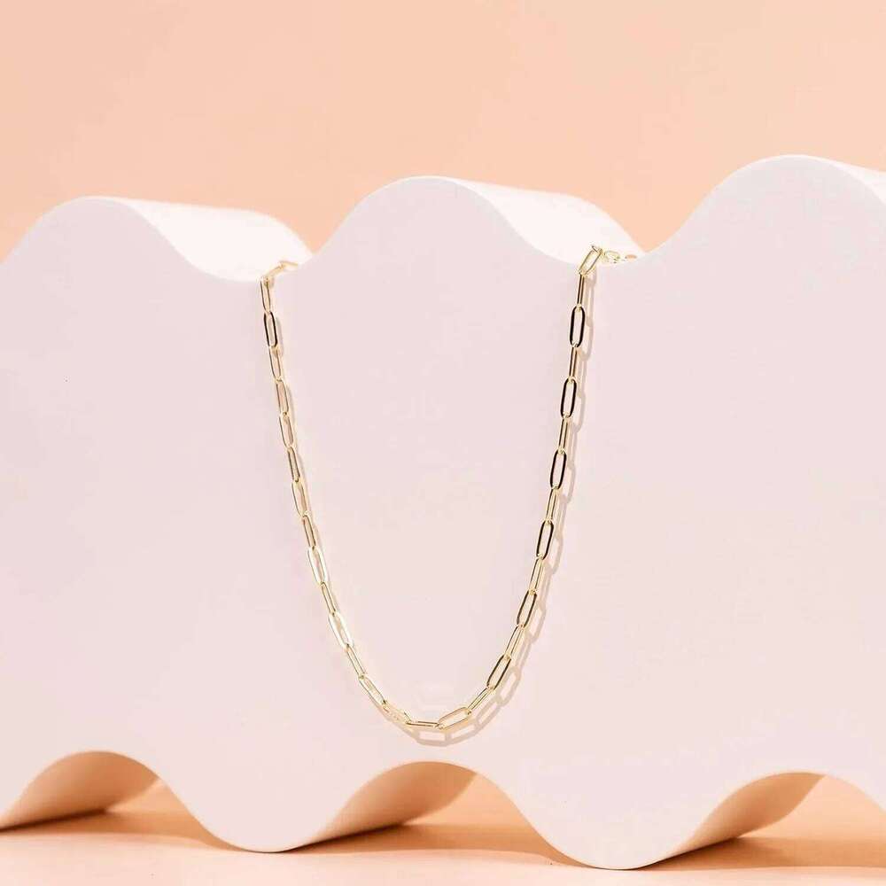 Gold PlatedCurb Paperclip Chain Adjustable Stainless Steel Necklace Necklaces Trendy Birthday Gift for Women H260312