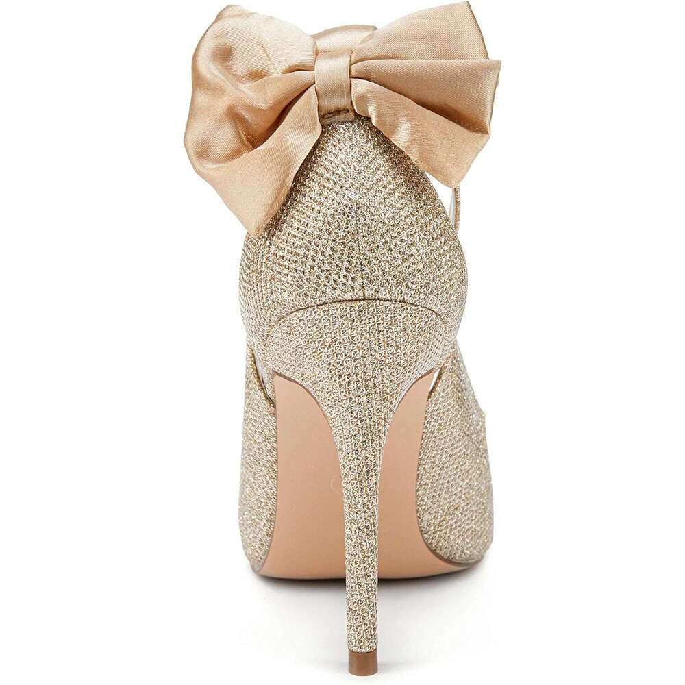 Womens High Heels Bow Tie Back Sexy Stiletto Ankle Strap Wedding Dress Pumps Shoes MOJIDASHU