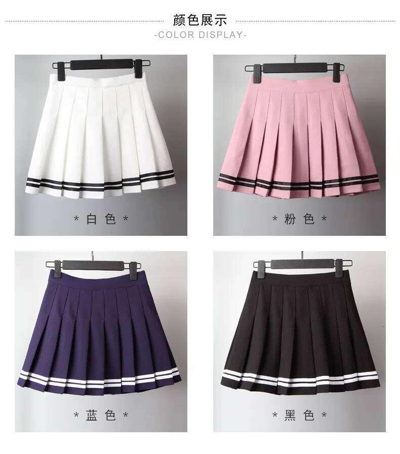 Kawaii Harajuku Skirts Preppy School Uniform High Waist Pleated Women Girls Lolita A-line Sailor Skirt Z260314