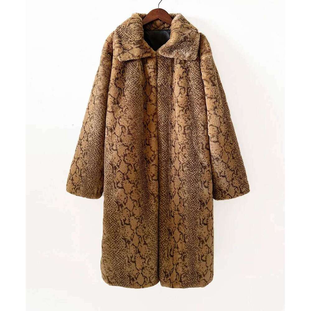 Men Faux Coats Leopard Fur Jackets Mid Length Long Sleeve Turn Down Collar Open Stitch Thick Loose Casual 2025 Autumn Winter Z260313