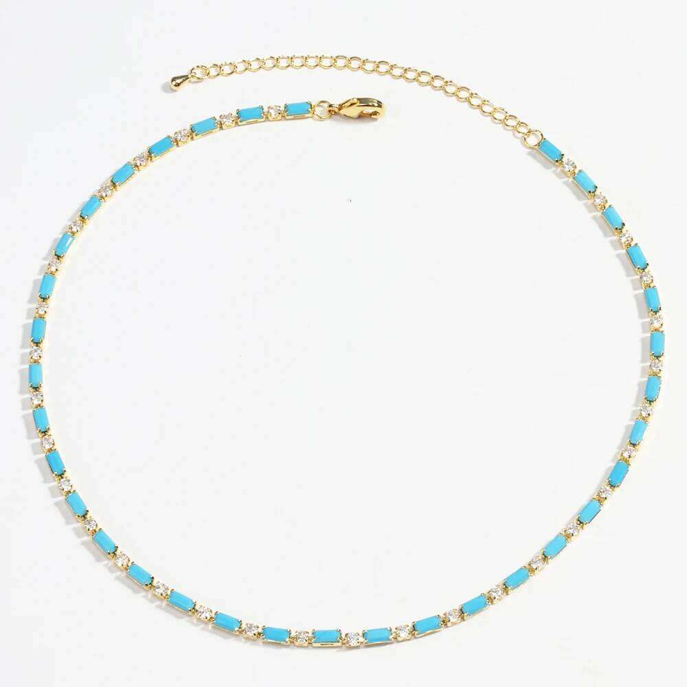 Sexy Choker Iced Out Tennis Chain Necklace For Women Cubic Zircon Crystal Short Hiphop Neck Accessories Jewelry H260312