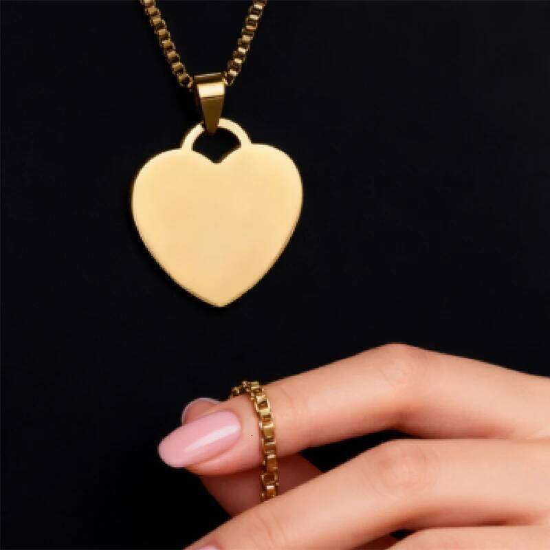 Auxauxme Custom Engrave Photo Necklace Stainless Steel Women Men Laser Engraved Name Date Logol Picture Box Chain Choker Jewelry H260312