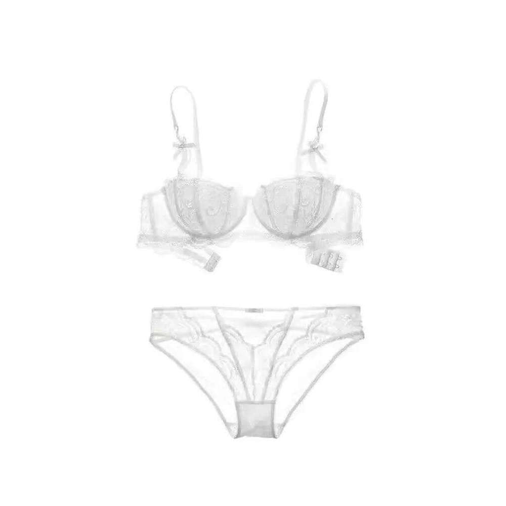 French Lace Half-Cup Bra Ultra-Thin Compact Small Bras Kawaii Lingerie Sexy Push Up Japanese Style Minimalist Design for Women