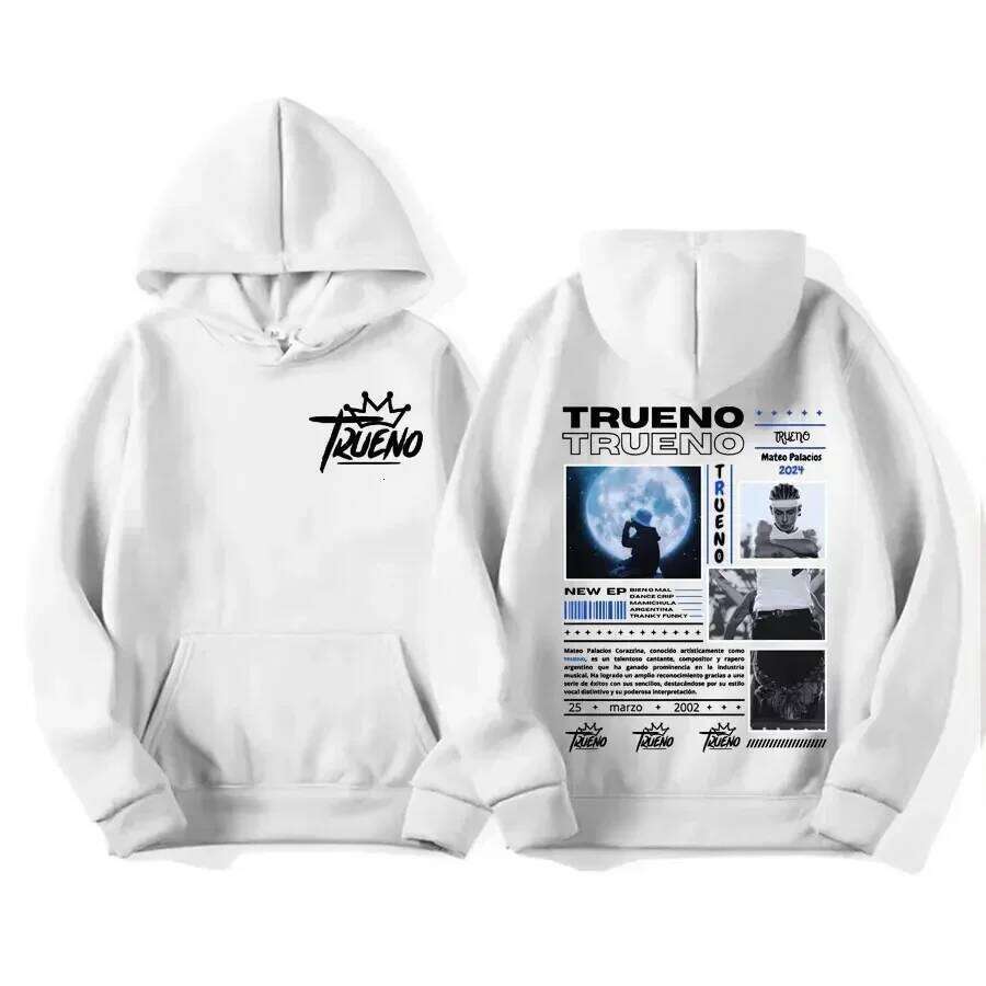 Rapper Trueno Pattern Hip Hop Fashion Retro Sportswear Men's and Women's Harajuku Cool Casual Hoodie Street Wear Z260314