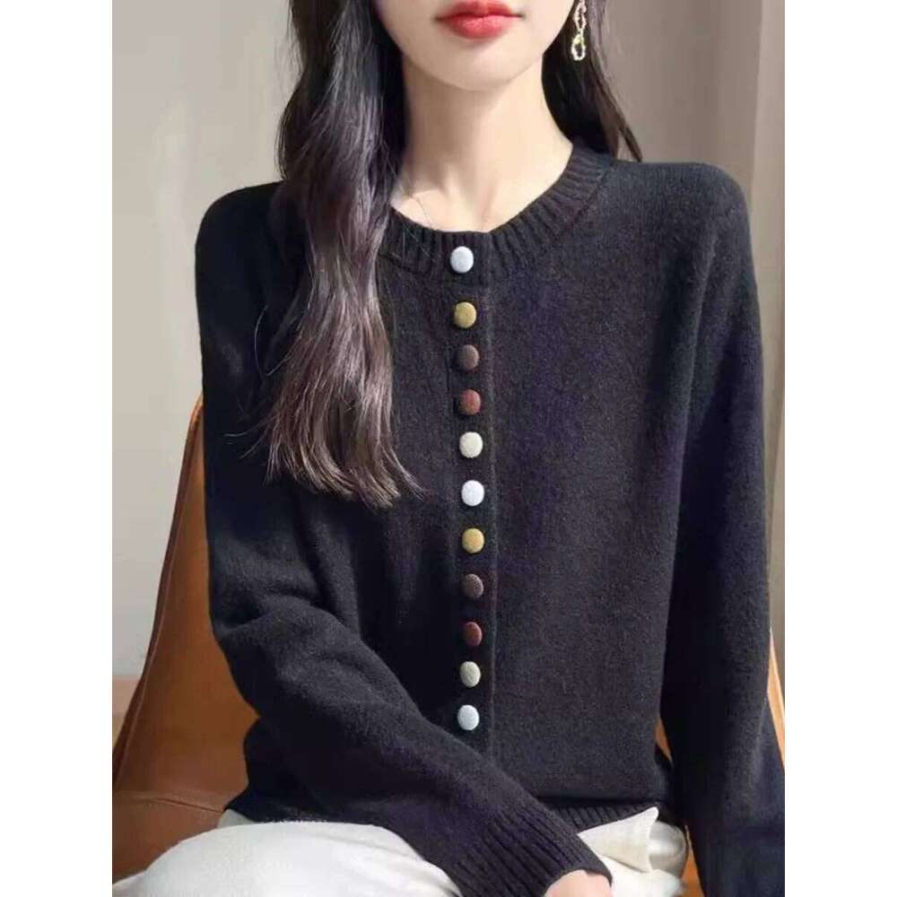 Women Fashion Single Breasted Thick Warm Autumn Winter Knitted Sweater O-neck Long Sleeve Cardigans Bottoming Shirts Z260313