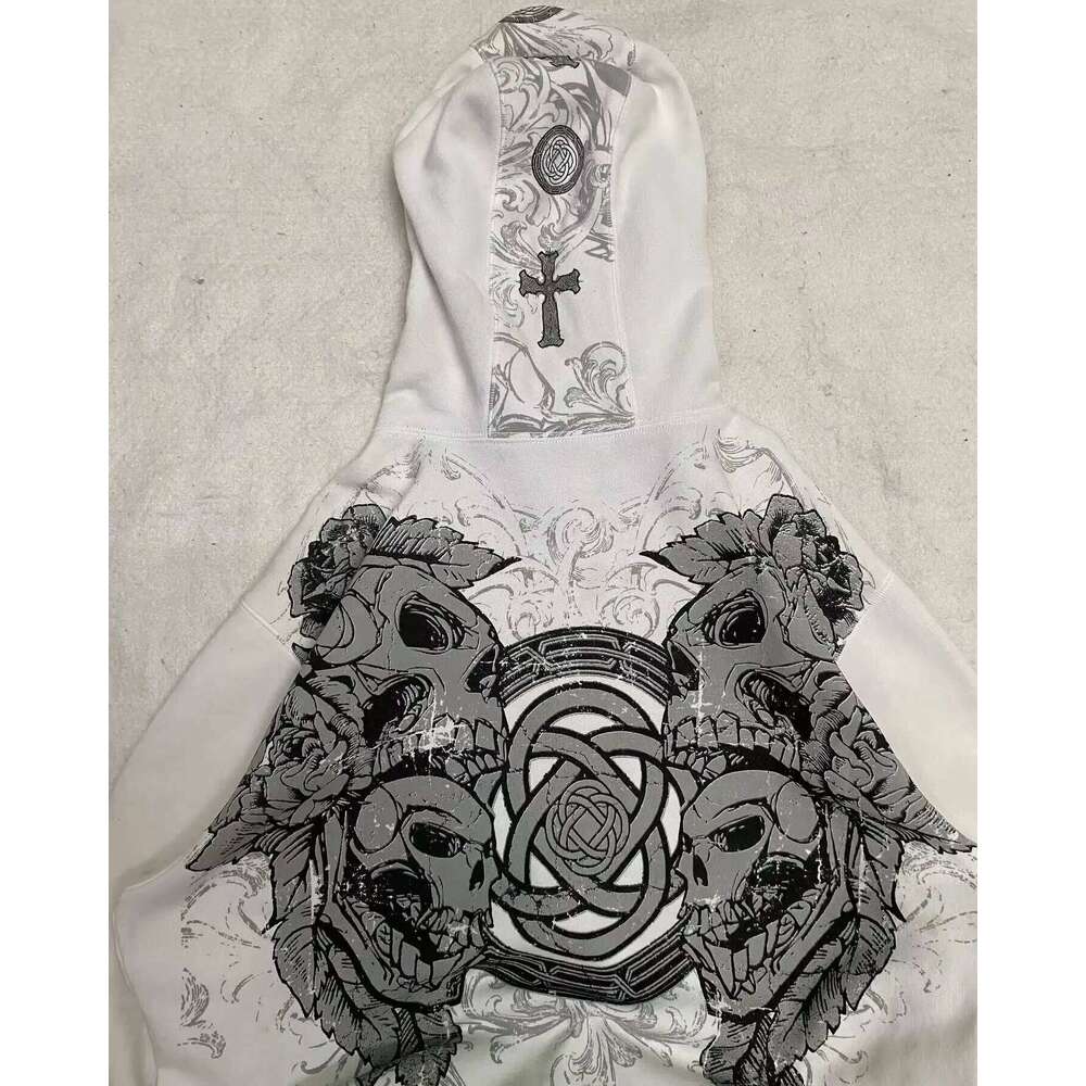 American Y2K New Hip Hop Trend Zipper Women Street Casual Loose Joker Vintage Sweatshirt Unisex Fleece Padded Warm Hoodie 26Y0313