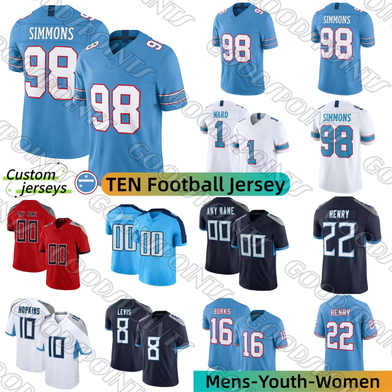 Tennessee city TitansS jersey Cam Ward Tony Pollard Spears Chimere Dike titains jersey Latham Ayomanor Warren Moon Earl Campbell Jeffery Simmons Football Jerseys
