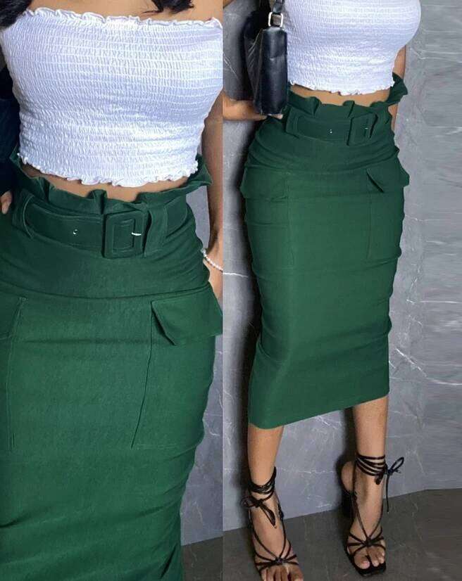 Women's motorcycle dress 2024 summer latest trend street leader PU leather split beaded tie up detail short Skinny skirt Z260314