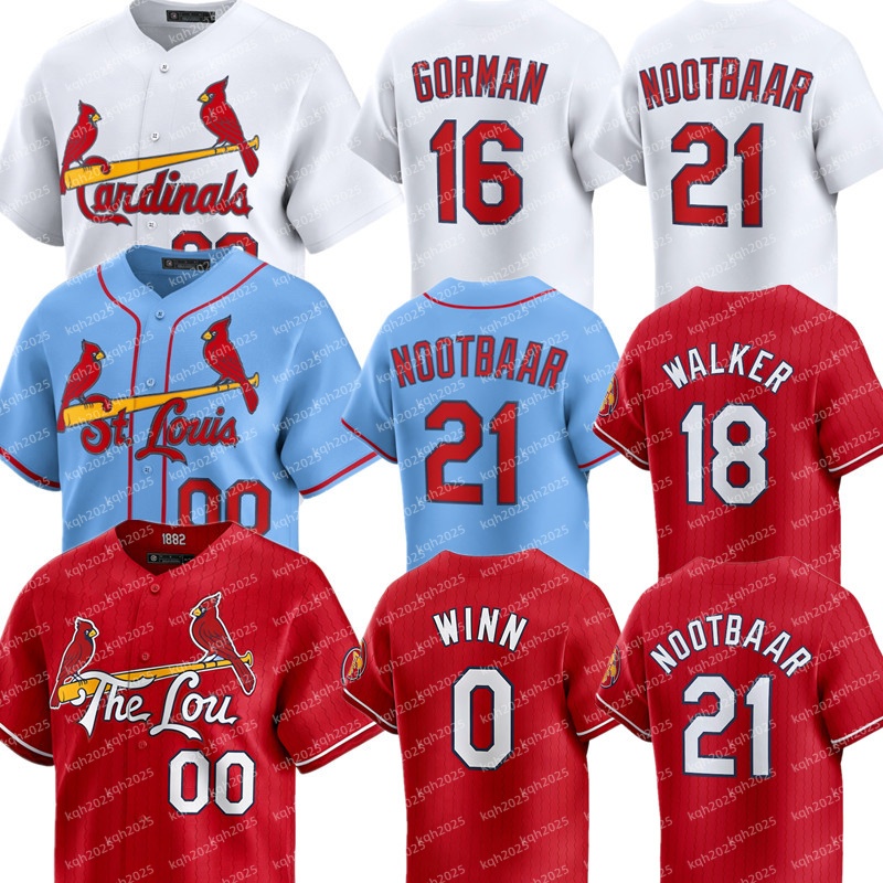 Cardinal Baseball Jersey Masyn Winn Lars Nootbaar Ivan Herrera Jordan Walker Alec Burleson JJ Wetherholt Nolan Gorman Victor Scott II Ozzie Smith Yadier Molina