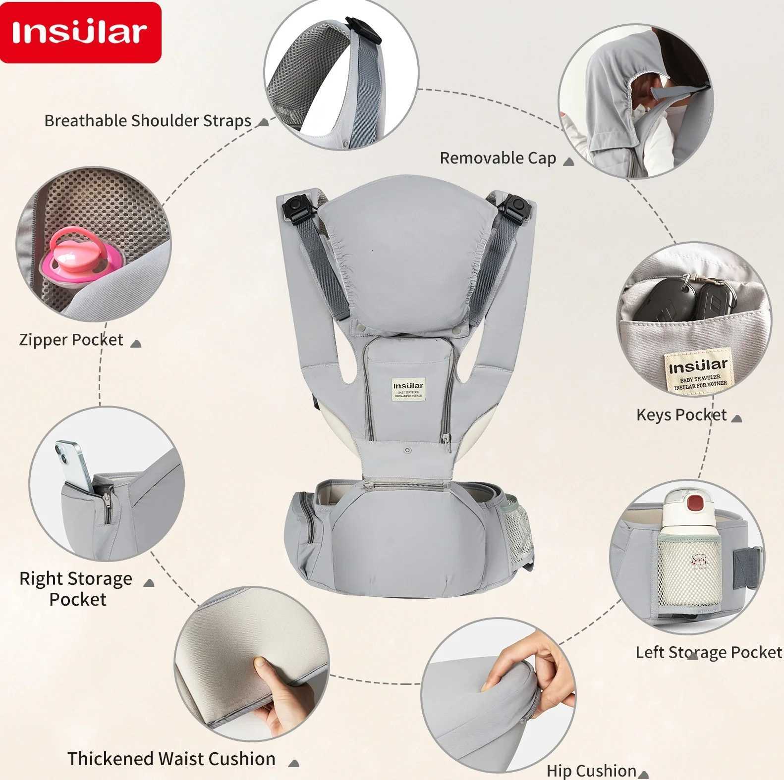 INSULAR Child Waist Stool Breathable Baby Carrier With Hip Seat 3 In 1 Multi-functional Waist Stool Front Hold Portable 4 Season X260313