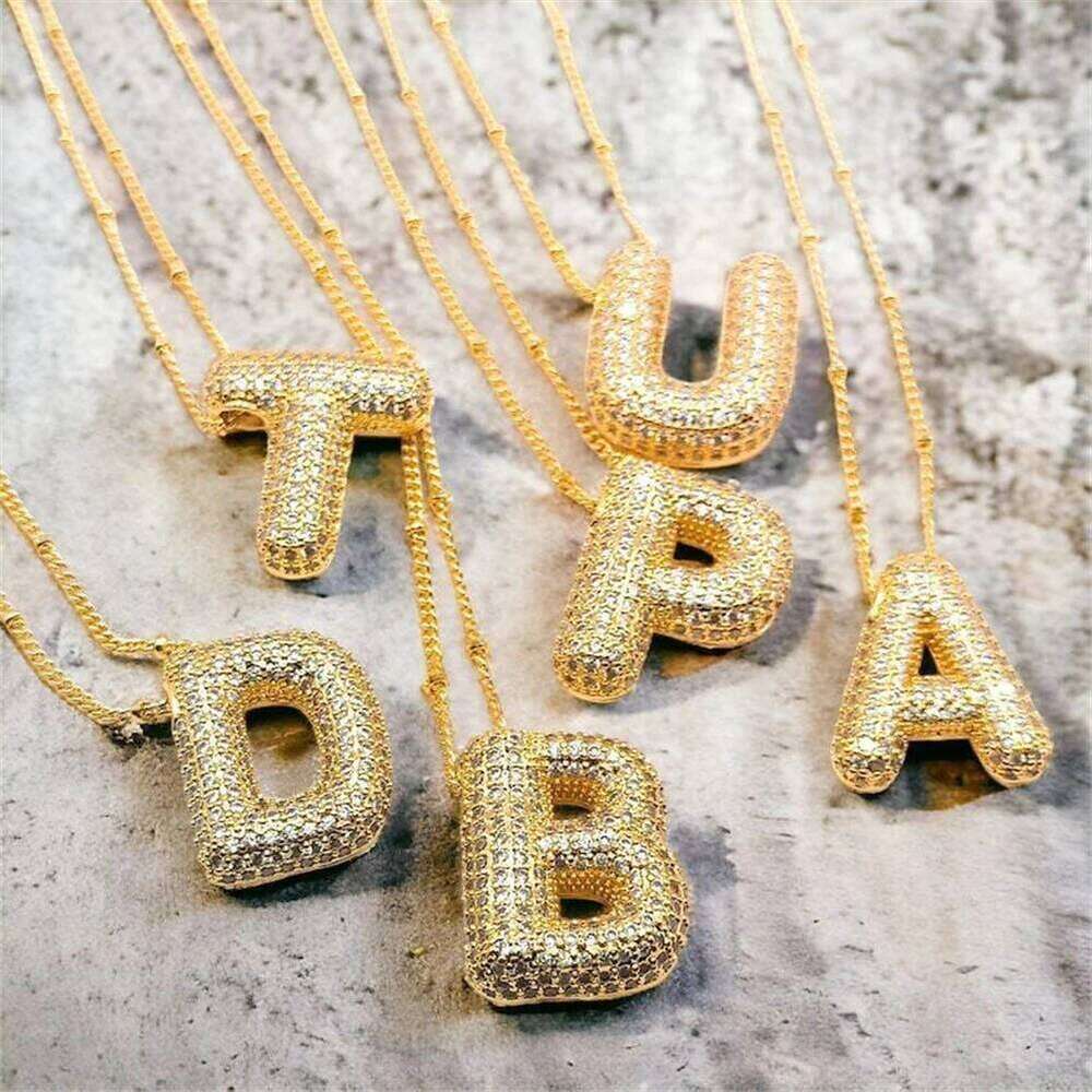 Vintage Stainless Steel Golden letter pendant A-Z Alphabet Initial Necklace for Women Box Chain Collar Jewelry Gift H260312