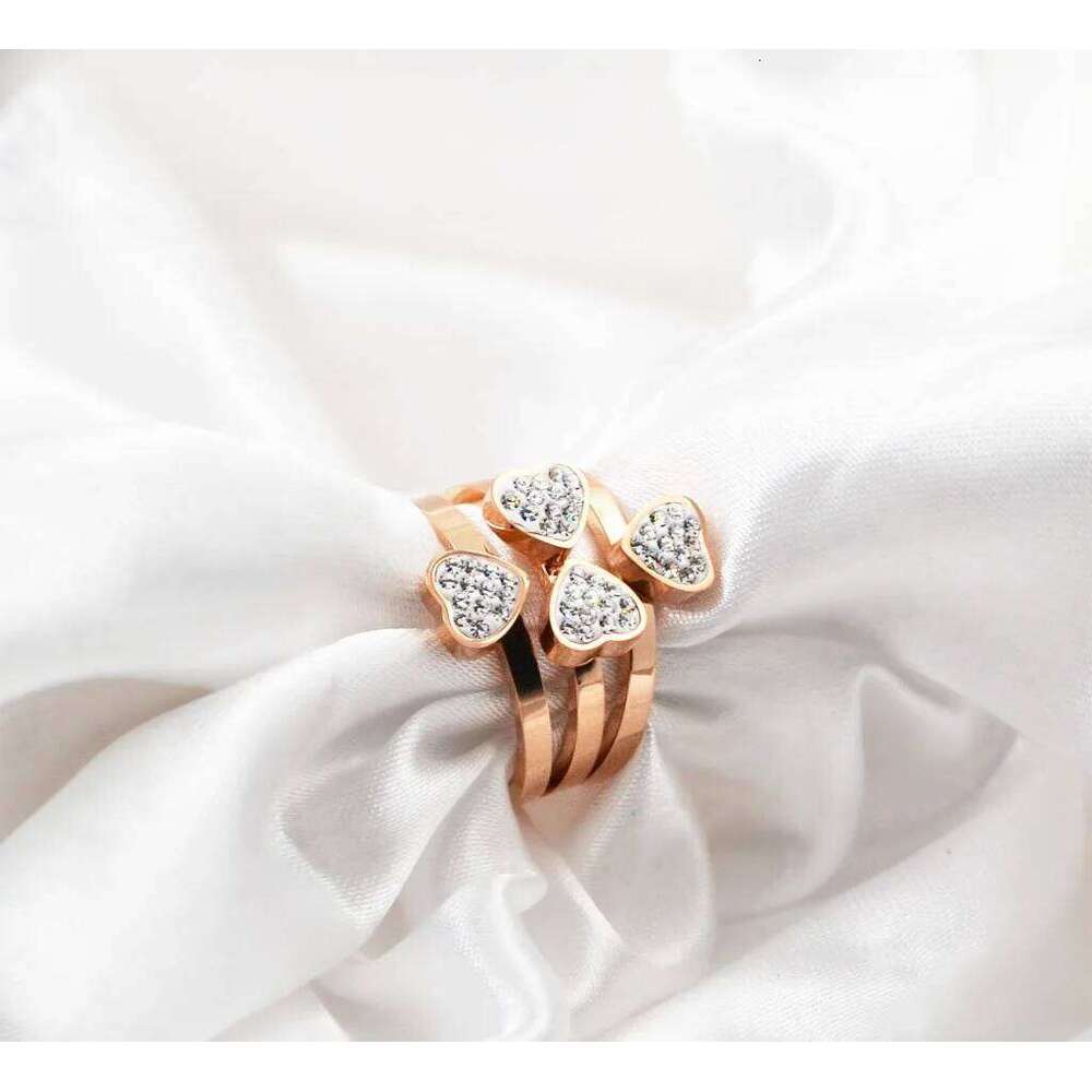 Gorgeous Three Set For Women High Quality Stainless Steel three colors Crystal Cr Ring With crystals H260312