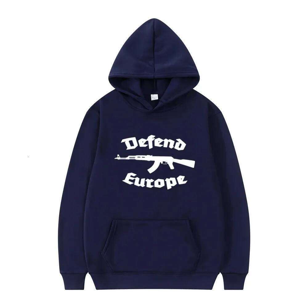 Y2k Rock Defend Europe Hoodie Funny Sweatshirt Women's Men's Hoodies Pullover Hip Hop Popular Streetwear Unisex Z260314