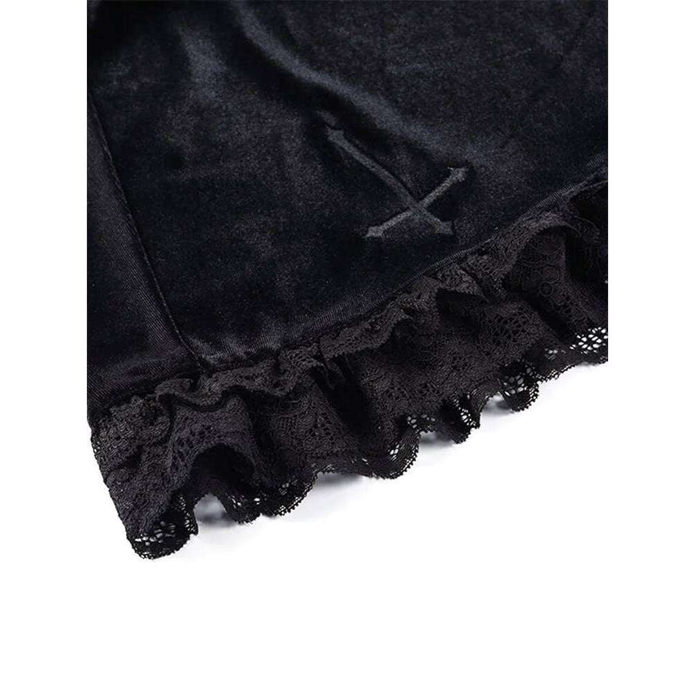 Women's Gothic Mini High Waist Lace Ruffle Pleated Summer Fall Casual Short Skirts Streetwear Z260314