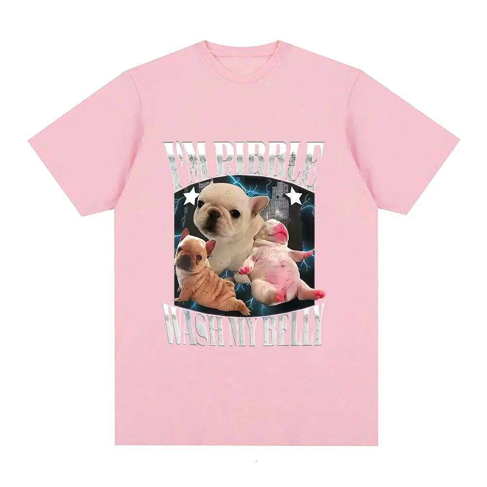 Funny Pibble Wash My Belly Dog Meme Printed T Shirt Women Vintage Fashion T-Shirts Short Sleeve Daily Wear Casual Clothing Z260314