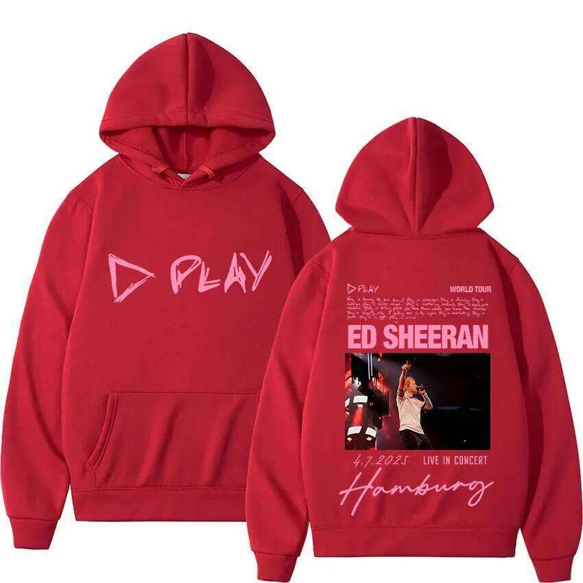 Rapper Ed Sheeran Play Tour 2026 New Album Hoodies Mens Women Vintage Oversized Long Sleeve Sweatshirt High Quality Fleece Hoody Z260314
