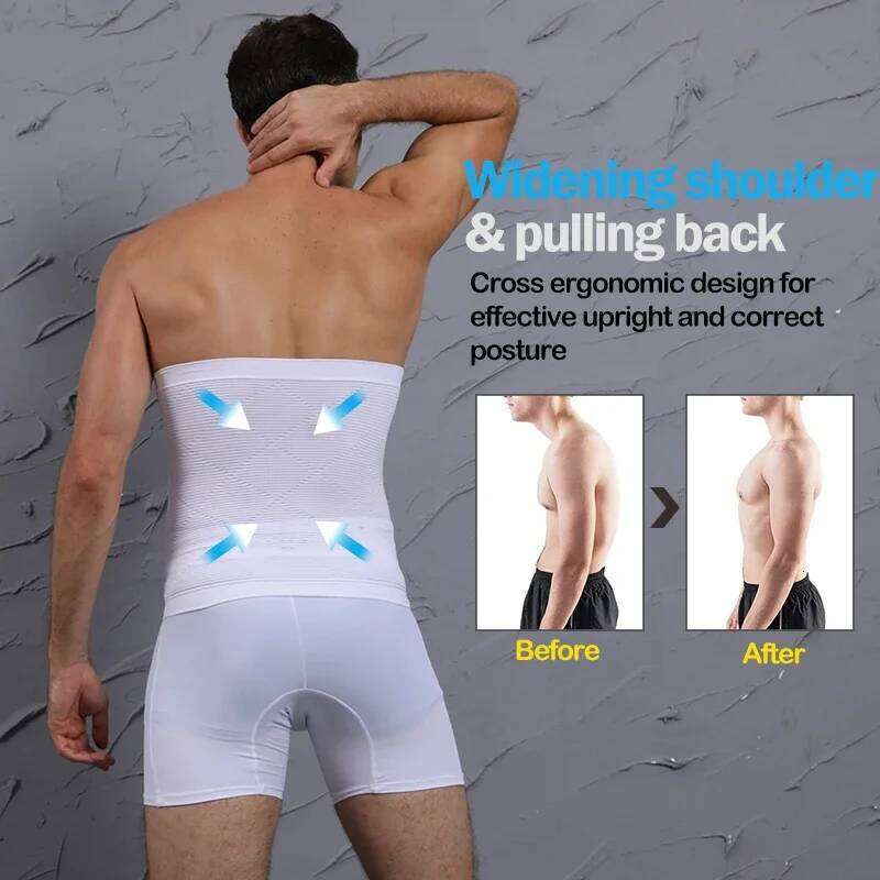 Men Body Shaper Waist Tummy Control Belt Shaping Band Shapewear Belly Fat Slimming abs Workout Compression Girdle 26Y0313