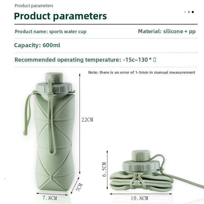 Silicone Folding Water Cup Large Capacity Outdoor Travel Portable Sports Kettle High Temperature Resistant Food Grade Creative Z260314
