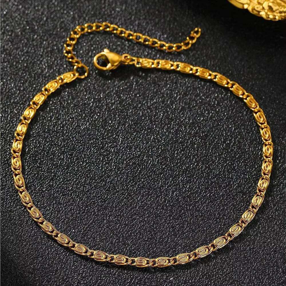 Simple Stainless Steel Chain for Women Gold Color Lightweight Luxury Women's Bracelet Foot Ankle Jewelry Accessories Z260313