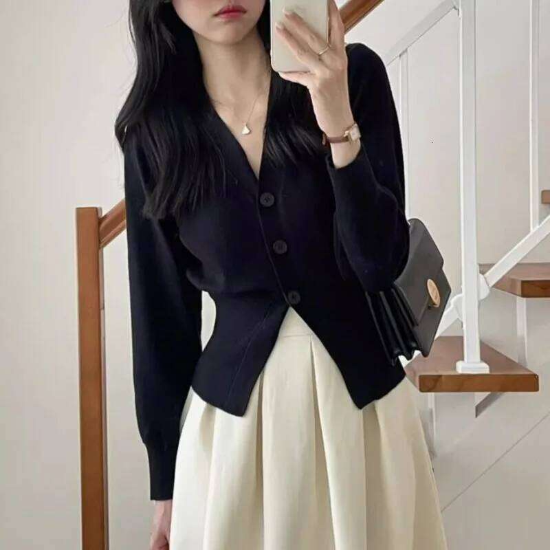 Long Sleeve Knitted Cardigans Shirt Women Sweater Coats Autumn Spring Fashion Female Casual Elastic Knit Cardigan Tops Knitwear Z260313