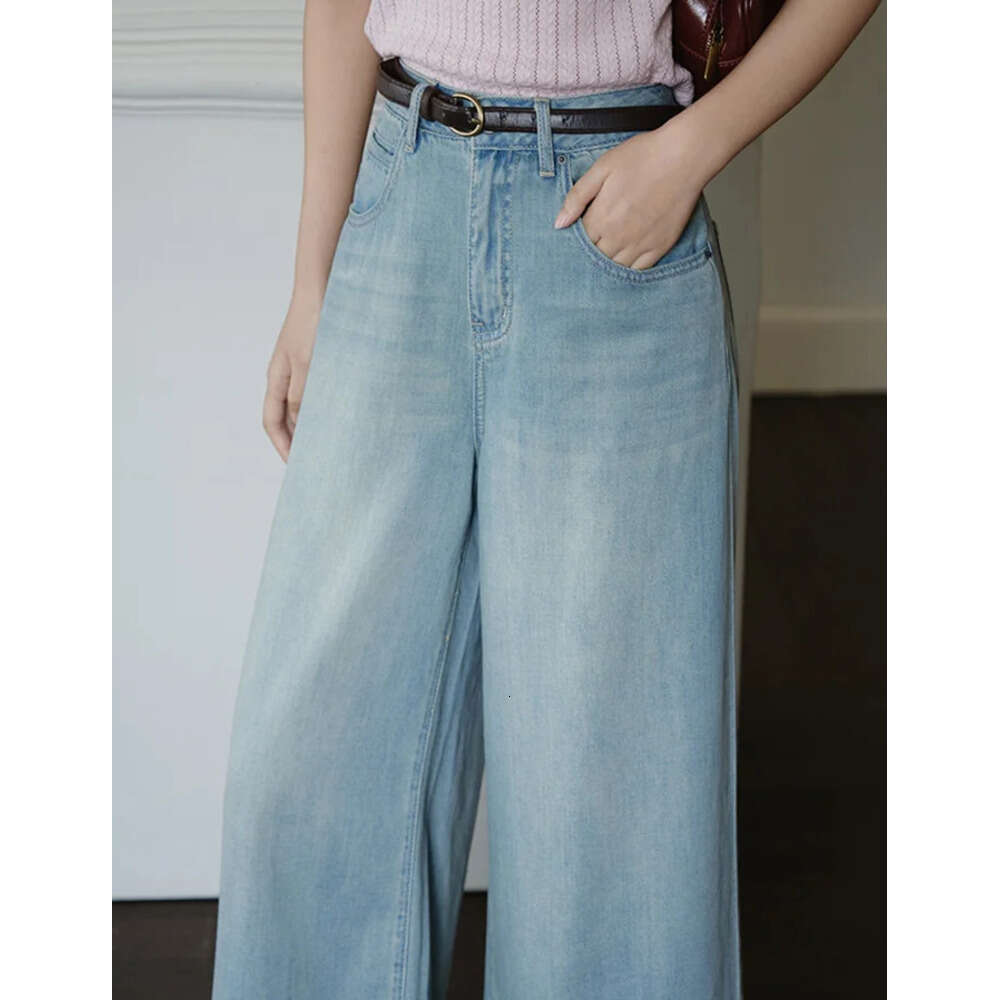 MISHOW Women Flower Embroidery Wide Leg Pants 2025 Summer Office Lady Fashion High Waist Slim Jeans Female Clothing MXE37K0991 Z260313