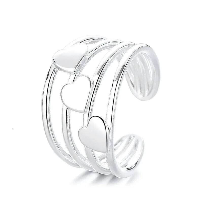 Sterling Silver Engagement Rings For Women Couple Jewelry Ladies Heart Stackable Elegant Accessories Argent 925 H260312