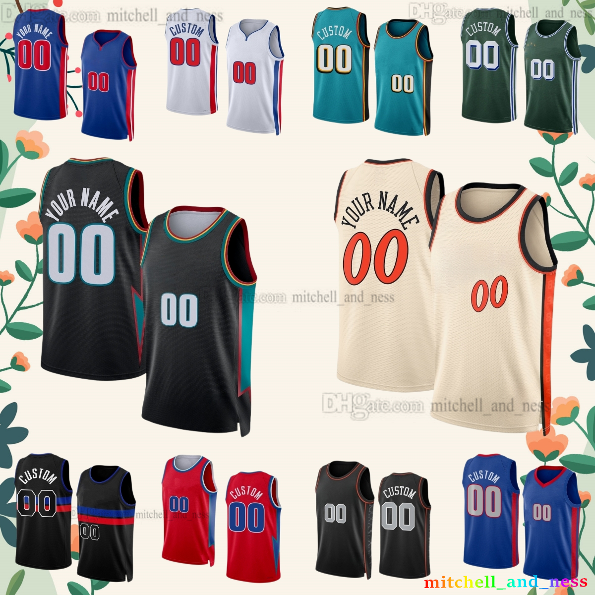 Custom New City 2 Cade Cunningham Printed Basketball Jersey 0 Jalen Duren 12 Tobias Harris 55 Duncan Robinson 28 Isaiah Stewart 27 Kevin Huerter 33 Hill Jerseys Shorts