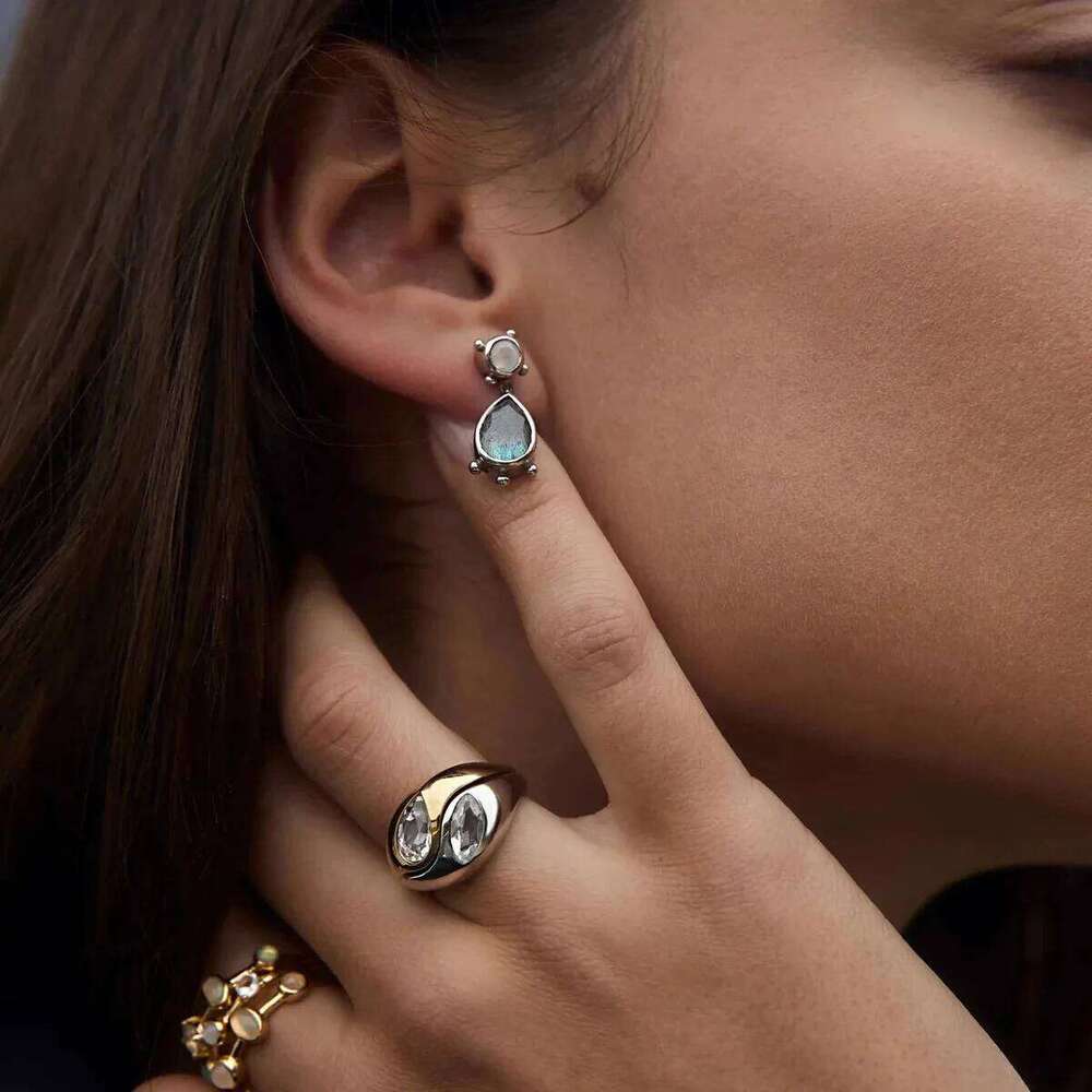 Women's Double-Layer Ring Set Stainless Steel White Zircon Two-Color Simple Stylish Jewelry for Daily Wear H260312