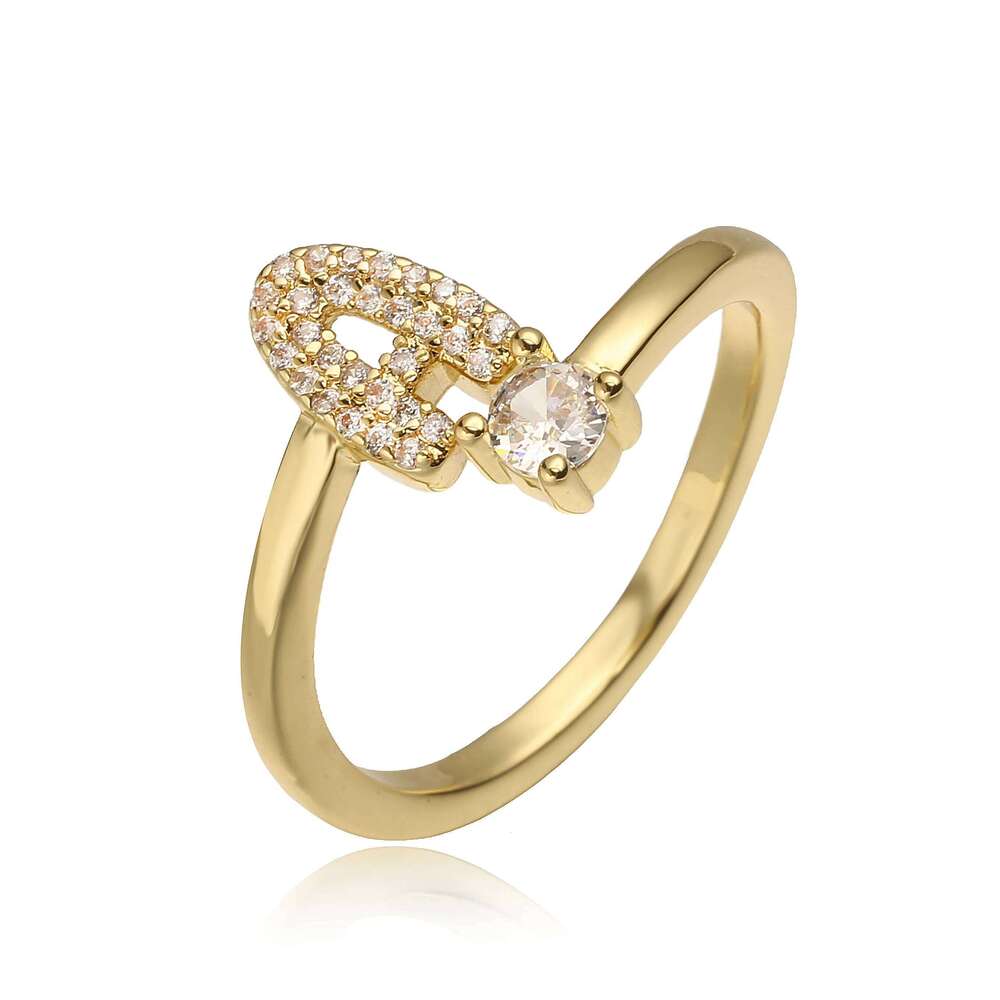 HECHENG Simple Opening Adjustable Neutral Ring Women's Couple Initial A-Z Capital Letter Jewelry 1 piece H260312