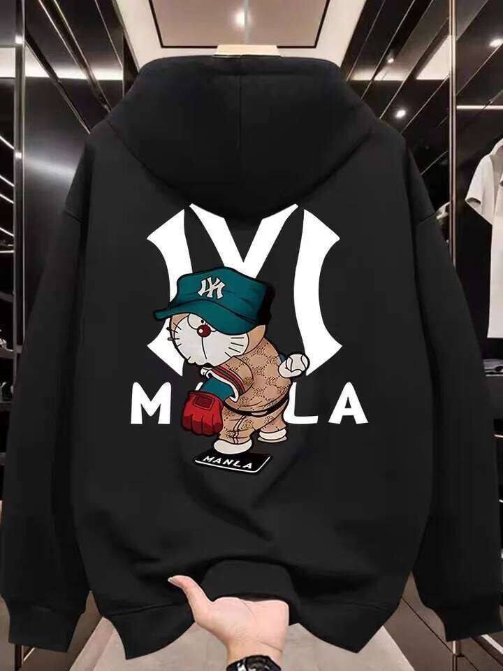 Japanese trendy men's hooded autumn winter adult men and women's casual fashion loose warm pullover sweatshirt Z260314