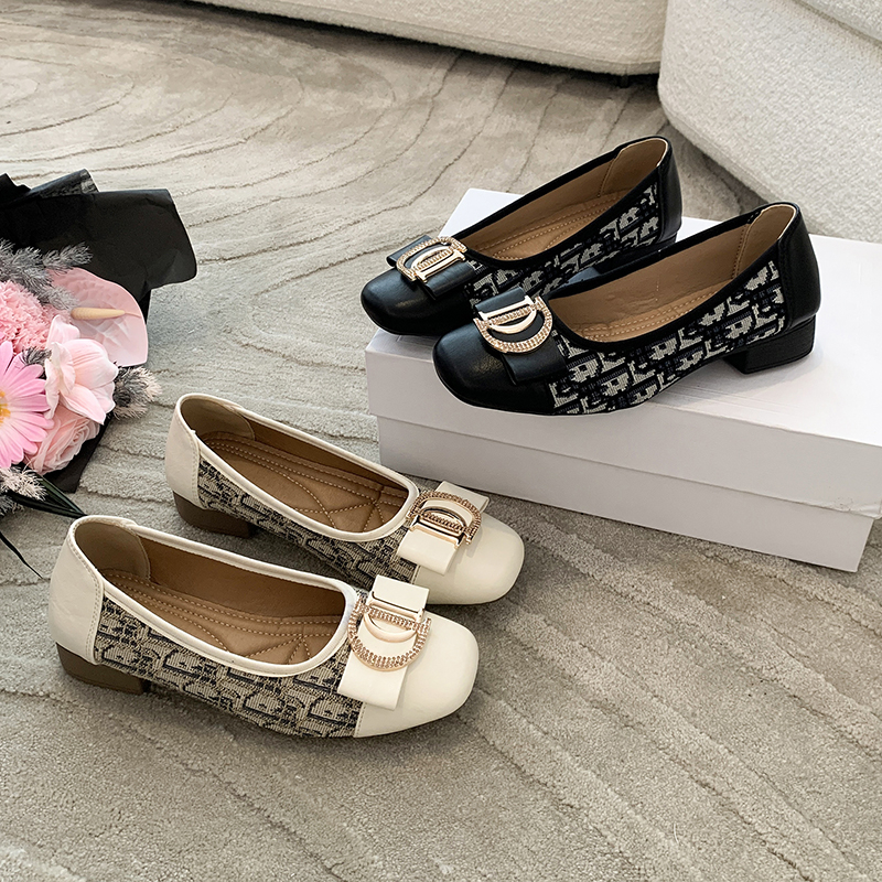 Womens luxury Shoes Autumn New Ballet Shoes Leather Round Head Women's Shoes Flat Casual Classic Breathable Style Ladies Single Shoes Designer Ma