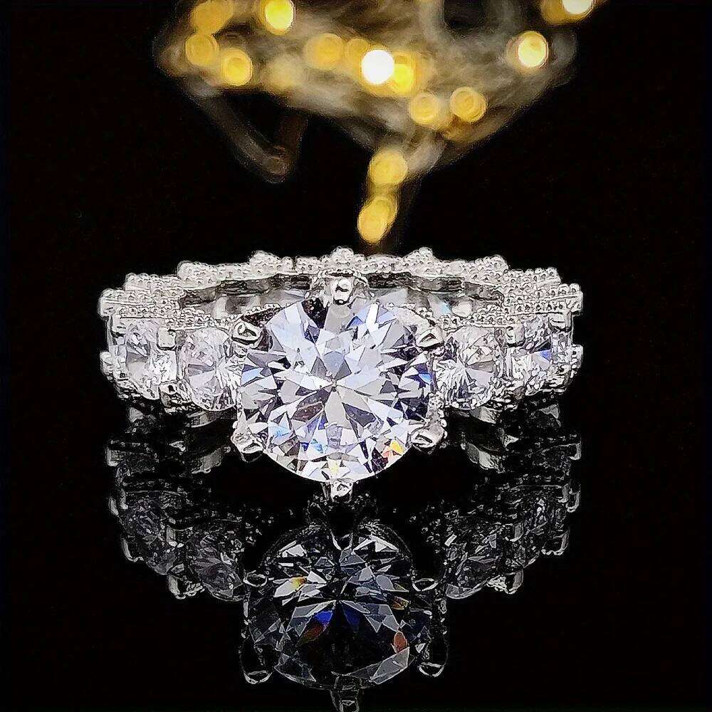 Hot Selling Silver Plated Rings For Women Square Cubic Zircon Jewelry Wedding Engagement Ring Wholesale Size 6-10 H260312
