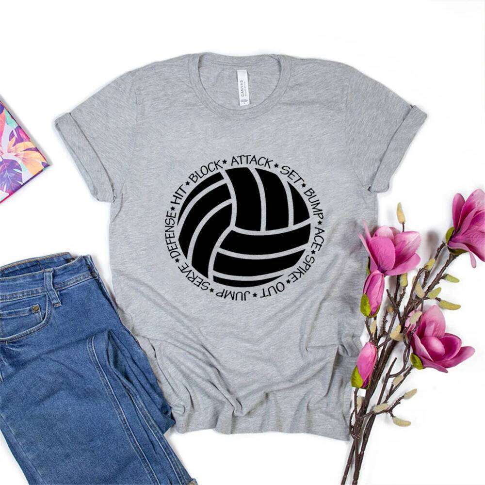 Script Sports Team Men Women Unisex Graphic Tee Volleyball Lover Shirt Z260314