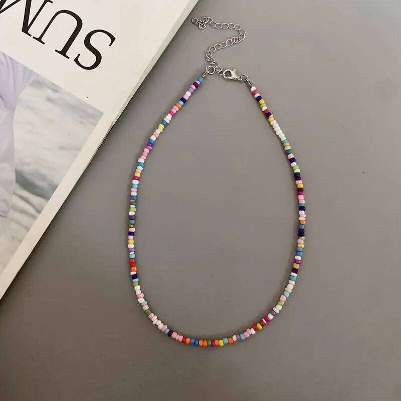 New Seed Beads Bohemia Choker Chain Fashion Charm Colorful Handmade Colar Collar Necklace Jewelry Femme H260312