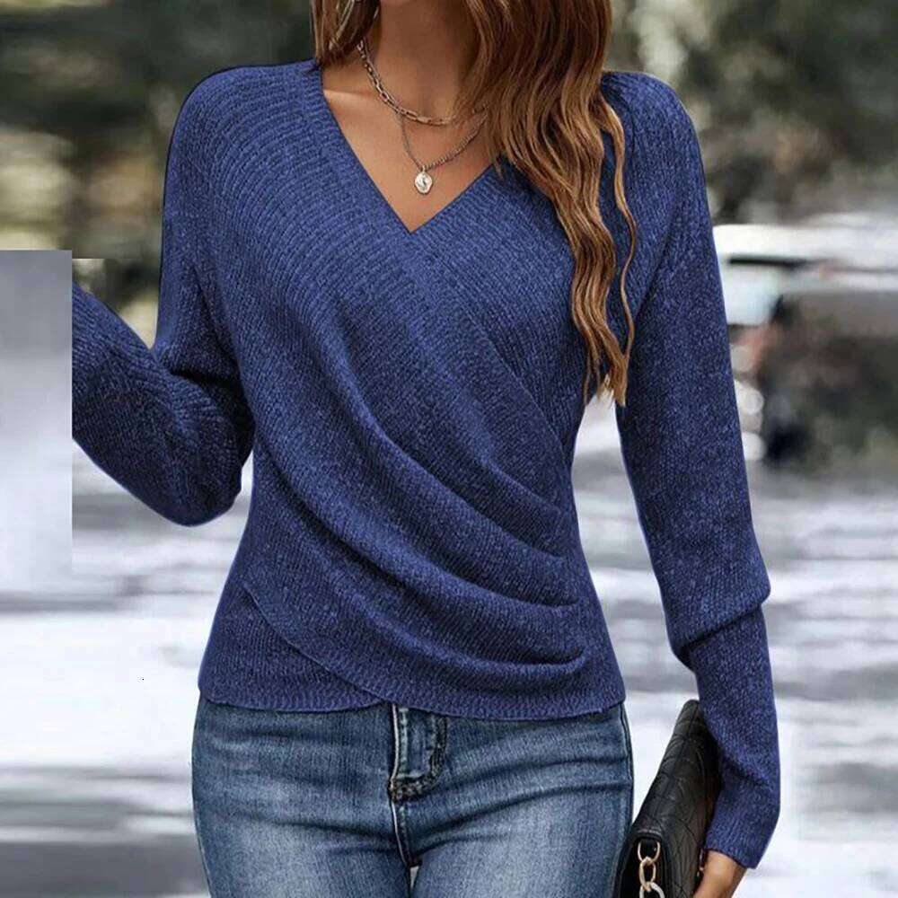 Fashion Knitwear Sweater Slim V Neck Long Sleeve Sweaters For Women Autumn Winter Jumper Tops Z260314