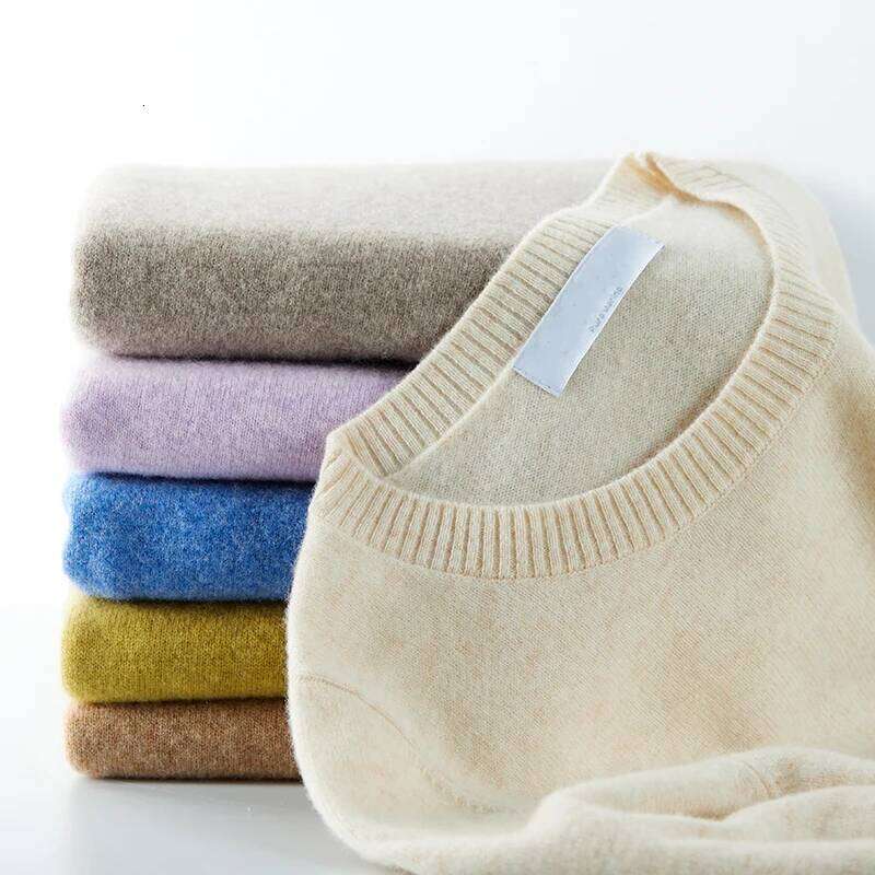 Knitwears Sweaters 100% Merino Wool Knitted Cashmere Sweater Women Spring O-Neck Knit Pullovers Jumpers Clothing Top Female Z260314