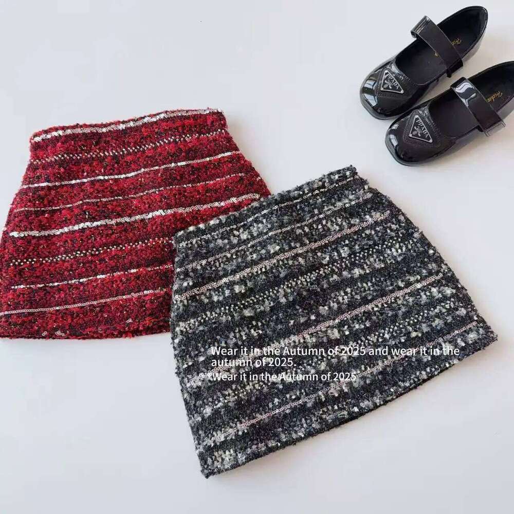 Autumn Winter Children Sequin Kid Baby Girls Shinny Fluffy Hem Toddler Little Half Infant Girl Skirt Z260314