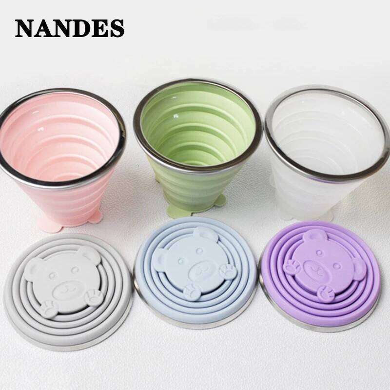 180/270/320ML Folding Cups BPA FREE Food Grade Water Cup Travel Silicone Retractable Coloured Portable Outdoor Coffee Handcup Z260313