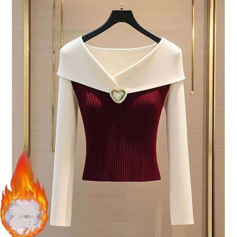 Autumn Elegant Korean Style V-neck Pullover Women Sweater Slim Fit Female Long Sleeve Knitted Top Fall Casual Winter Knitwear Z260314